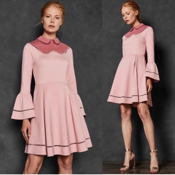 Ted Baker London Dresses & Skirts - Ted Baker Pink Ladder Lace Fit & Flare Dress | US 6 | Derby Tea Party Ready